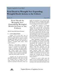 Virginia Legislative LegislativeIssue IssueBrief Brief Virginia