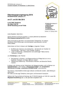 INTENSIVkinder zuhause e.V. Christiane Kolpatzik, Am Kleuterbach 11, 48249 Dülmen Elternbegegnungstagung 2016 INTENSIVkinder zuhause e.V.