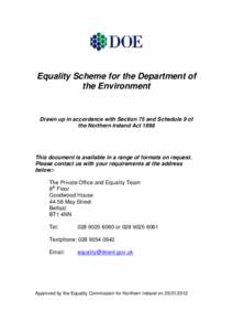 Equality Commission for Northern Ireland / Planning Service / United Kingdom / Government / Environment Agency