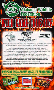 Wild Game Cook Off ® Cook-Off  Saturday, February 8, 2014