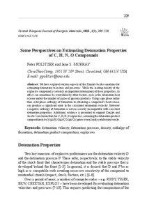 Some Perspectives on Estimating Detonation Properties of C, H, N, O Compounds  209