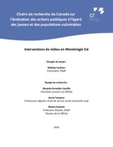 Interventions de milieux en Montérégie Est