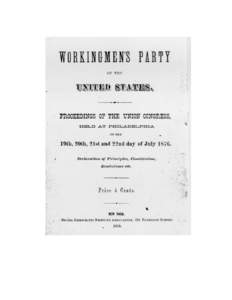 Facsimile of original pamphlet cover  PROCEEDINGS OF THE  Union Congress held at Philadelphia