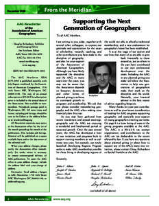 From the Meridian  December 2008 AAG Newsletter of the