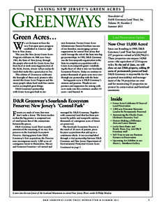 Saving New Jersey’s Green Acres  greenways Newsletter of D&R Greenway Land Trust, Inc.