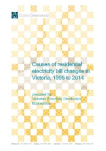 Causes of residential electricity bill changes in Victoria, 1995 to 2014 prepared for: Victorian Electricity Distribution Businesses