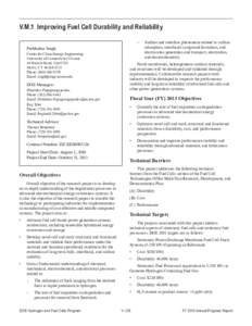 Improving Fuel Cell Durability and Reliability - DOE Hydrogen and Fuel Cells Program FY 2013 Annual Progress Report