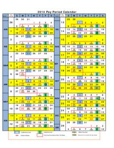 2014 Pay Period Calendar Month  Pay Period