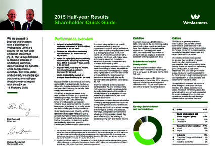 2015 Half-year Results Shareholder Quick Guide We are pleased to provide shareholders with a summary of Wesfarmers Limited’s