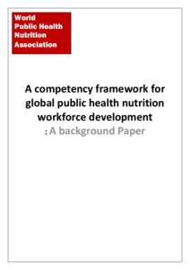 World Public Health Nutrition Association  A competency framework for