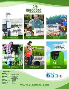 • Surface & Ground Water Monitoring • In-pipe Flow • Water Discharge • Water Sampling