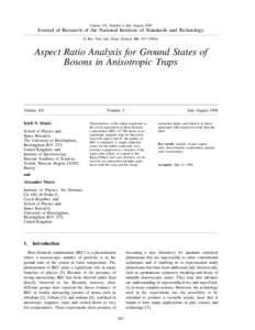 Volume 101, Number 4, July–August[removed]Journal of Research of the National Institute of Standards and Technology [J. Res. Natl. Inst. Stand. Technol. 101, [removed]Aspect Ratio Analysis for Ground States of