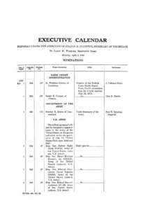 EXECUTIVE CALENDAR ~PREPARED UNDER THE DIRECTION OF FELTON M. JOHNSTON, SECRETARY OF THE SENATE BY LARRY M.