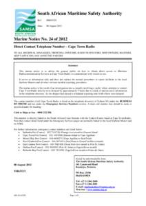 South African Maritime Safety Authority Ref: SM6[removed]Date: