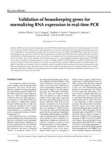 RESEARCH REPORT  Validation of housekeeping genes for