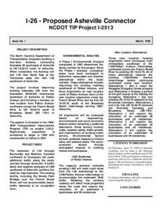 I-26 - Proposed Asheville Connector NCDOT TIP Project I-2513 Issue No. 1 March, 1998