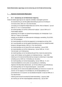 Derde Nederlandse rapportage over de uitvoering van het Kinderrechtenverdrag  I Algemene Implementatie Maatregelen