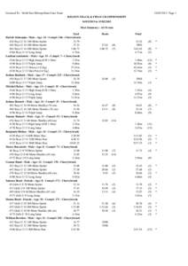 Licensed To: North East Metropolitan Zone Team[removed]Page 1 REGION TRACK & FIELD CHAMPIONSHIPS[removed]to[removed]Meet Summary - All Events