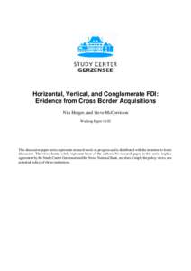 Management / International trade / Horizontal integration / Conglomerate merger / Mergers and acquisitions / Vertical integration / Industrial organization / Conglomerate / Research and development / Business / Strategic management / Marketing