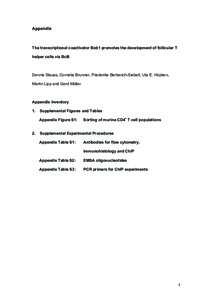 Appendix  The transcriptional coactivator Bob1 promotes the development of follicular T helper cells via Bcl6  Dennis Stauss, Cornelia Brunner, Friederike Berberich-Siebelt, Uta E. Höpken,