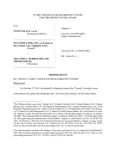 Personal finance / Adversary proceeding in bankruptcy / Law / United States bankruptcy court / Debt / United States bankruptcy law / Bankruptcy / Chapter 11 /  Title 11 /  United States Code