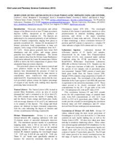 43rd Lunar and Planetary Science Conference[removed]pdf DERIVATION OF FEO ABUNDANCES IN LUNAR PYROCLASTIC DEPOSITS USING LRO DIVINER. Carlton C. Allen1, Benjamin T. Greenhagen2, Kerri L. Donaldson Hanna3, Dorothy Z.