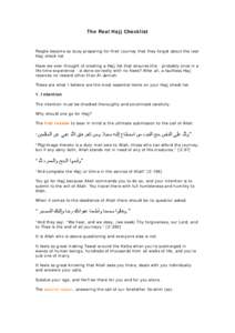 The Essential Hajj Checklist Part 1 |