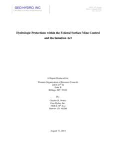 1928 E. 14th Avenue Denver, Colorado3171 GEO-HYDRO, INC Consulting in Geology and Hydrogeology