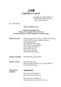 立法會 Legislative Council LC Paper No. CB[removed]These minutes have been seen by the Administration) Ref : CB1/PL/PS/1