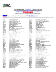 KEY TO PAS FILE [SERCO] ABBREVIATIONS Mandatory for DST.PAS, GRD.PAS, TRG.PAS & PRD.PAS (Modified: June[removed]Obsolete Codes exist for 