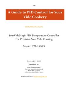 A Guide to PID Control for Sous Vide Cookery