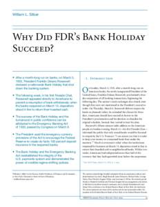 Why Did FDR’s Bank Holiday Succeed?