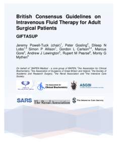 Guidelines on intravenous fluid therapy for surgical patients draft[removed]