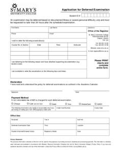 Microsoft Word - Application for Deferred Exam.doc