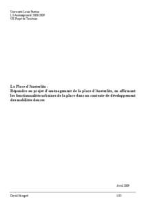 Université Louis Pasteur L3 Aménagement[removed]UE Projet de Territoire