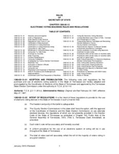 Electronic Voting Machines Rules and Regulations