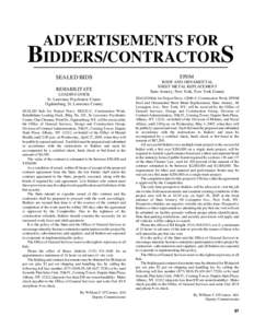 ADVERTISEMENTS FOR  BIDDERS/CONTRACTORS SEALED BIDS  EPDM