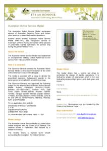 Australian Service Medal / Australian campaign medals / Australian Active Service Medal 1945–1975 / Australian Active Service Medal