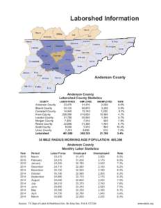 Laborshed Information  Anderson County Anderson County Laborshed County Statistics