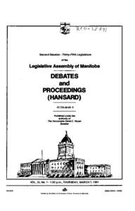 Second Session - Thirty- Fifth Legislature of the Legislative Assembly of Manitoba  DEBATES