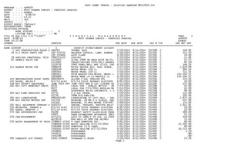 Post Vedor Checks - Invoices Updated[removed]txt - Notepad