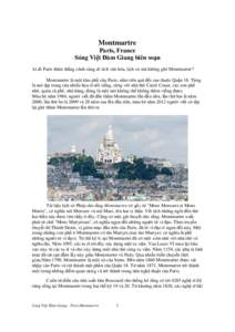 Paris  Montmartre - Song Viet Dam Giang - Chim Viet Canh Nam