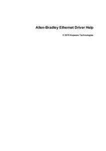 Allen-Bradley Ethernet Driver Help
