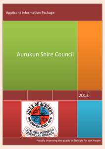 Applicant Information Package  Aurukun Shire Council 2013