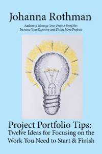 Project Portfolio Tips Twelve Ideas for Focusing on the Work You Need to Start & Finish Johanna Rothman This book is for sale at http://leanpub.com/projectportfoliotips This version was published on