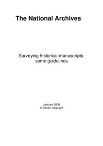 Surveying historical manuscripts: some guidelines