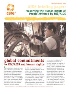 CARE lnternational[removed]AIDS briefing paper: © 2002 THOMAS MORLEY