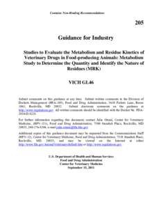 GFI #205 - VICH GL46  Metabolism Study