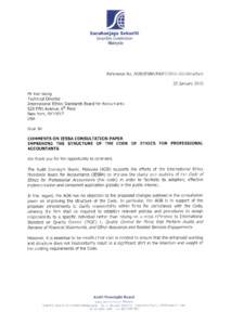BM Suruhanjaya Sekuriti Securities Commission Malaysia  Reference No: A0B/IESBA/R&RT[removed]Structure