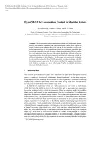 Published in Evolvable Systems: From Biology to Hardware 2010; Gianluca Tempesti, Andy Tyrrell and Julian Miller, editors. The original publication is available at www.springerlink. com. HyperNEAT for Locomotion Control 